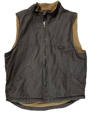 Wolverine Men’s M Vest Gray Cotton Canvas Sherpa Lined Workwear Full Zip Outdoor